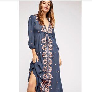 Free People | Embroidered Fable Maxi Dress Size Medium